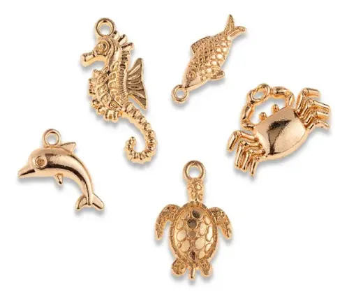 Baker Ross Pack De 3 Kits De Pulseras Con Dijes De Animales Marinos, Incluye Cuentas, Dijes Y Cordón Elástico, Manualidad Infantil Fácil Y Creativa