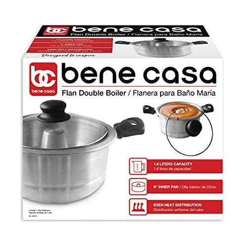 Molde De Aluminio Flan Bene Casa Doble Caldera Y Tapa D...