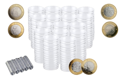 100 Capsulas Para Monedas 20 Pesos Actual 32 Mm #full