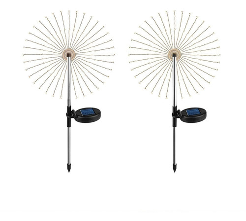2pcs 120led De Energía Solar Led De Diente De León Luz Boda