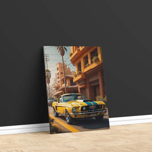 Cuadro Canvas Art Mustang Yellow