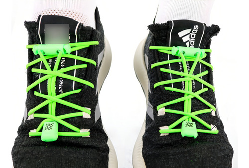Cadarço Elástico Hupi Laces Kit 04 Pares Neon Cor Unico