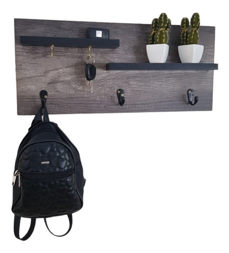 Imagen 1 de 5 de Recibidor De Pared Perchero Portallaves Melamina