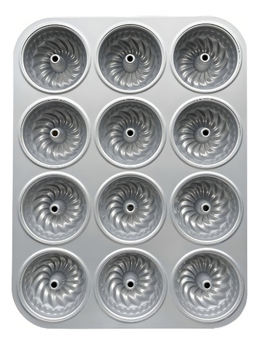 Molde Mini Bundt Acero 36x26cm Patisse Color Plateado