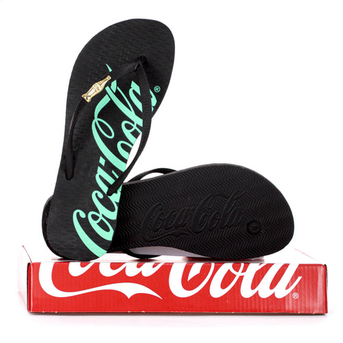 Chinelo Coca Cola Script Feminino Passeio Confortável Leve
