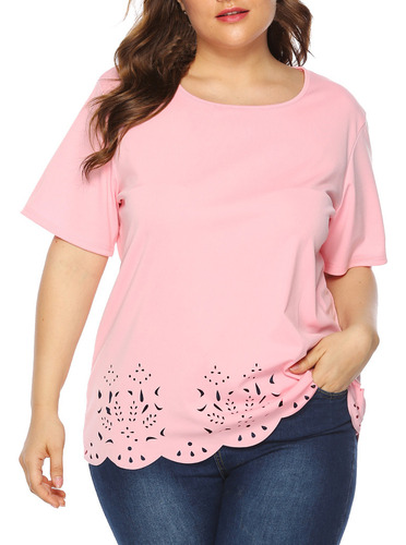 Blusa Tipo Camiseta Casual De Manga Corta Para Mujer, Talla