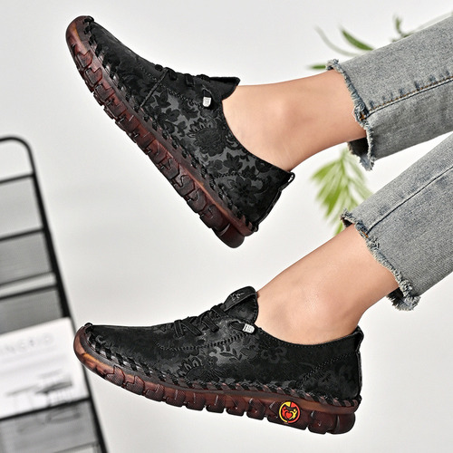 Zapatos Dama Casual Cómodo Color Oxford Mocasine Cuero Suave