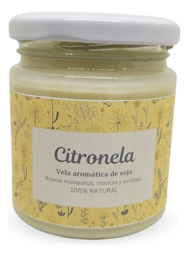 Vela De Soja Aromática Citronela. Anti Mosquitos