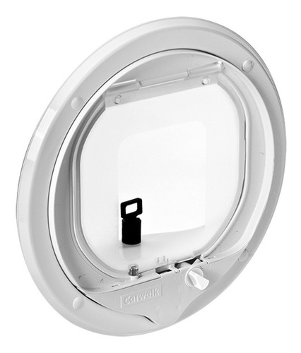 Puerta Glass Gato Abertura Magnetica 17x15 Catwalk Color Blanco