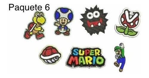 Parches Bordados Mario Bross
