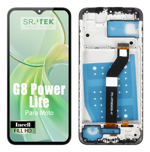 Tela Frontal Touch Display Lcd Srjtek Para Motorola Moto G8 Power Lite Xt2055 Xt2055-2 Com Aro