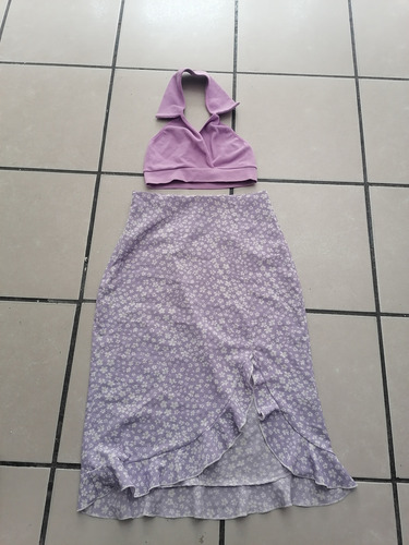 Conjunto De Mujer Marca Genérica Lila Floreado Chica
