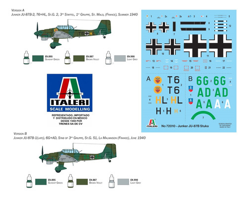 Junker Ju-87b Stuka - Model Set By Italeri # 72010 1/72