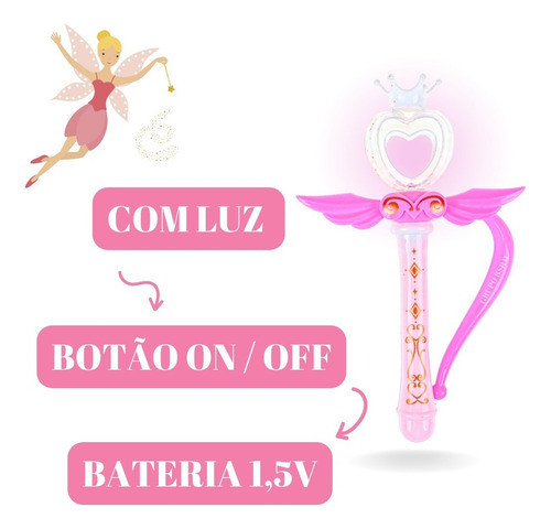 Kit 30 Varinha Magica De Fada Infantil Luz Brinquedo