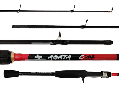 Imagem 2 de 10 de Vara Pesca Carbono Carretilha Ágata C602 1,80m 6-12 Libras