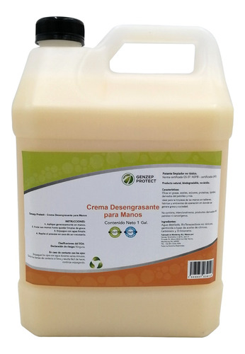 Crema Desengrasante Para Manos Biodegradable 3.78l