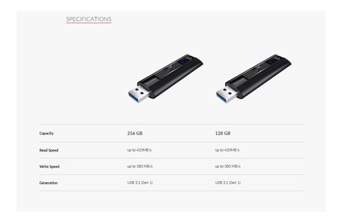 Sandisk Extreme Pro3.1 Solid State Flash Drive Memoria 256gb