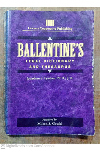 Livro Ballentine's: Legal Dictionary And Thesaurus - Milton S. Gould [1995]