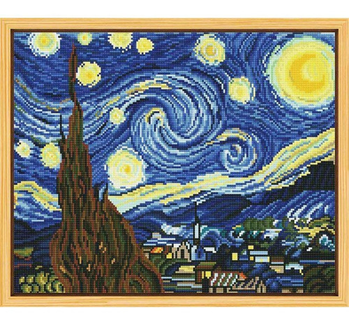 Imagen 1 de 9 de Kit Diamond Painting La Noche Estrellada Van Gogh Diamantes
