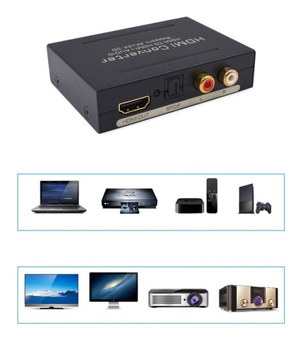 Extractor De Audio Hdmi A Hdmi A Hdmi + Audio Óptico
