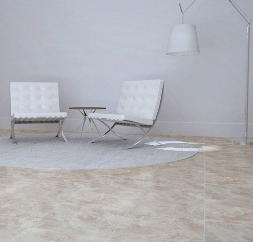 Imagen 2 de 4 de Ceramica Cañuelas 37x37 Niza Beige Brillante 1ª Cal X 1 M2