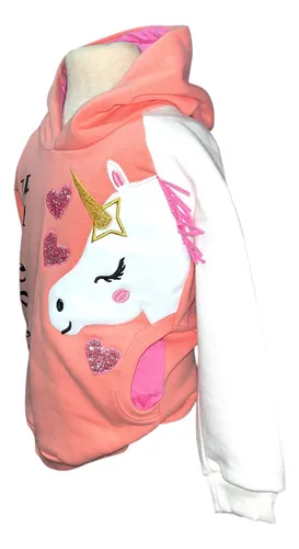 Buzo Unicornio Nena Capucha Algodon