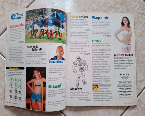 Revista Placar # 1143 Pôster Vasco Campeão Libertadores 1998 (Usado)