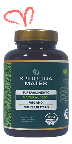 Spirulina Mater 100% Natural Frasco De Spirulina De 180 Tab
