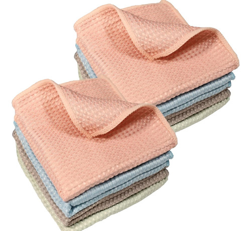 Gm Home 8 Pcs Waffle Weave Premium Microfiber Cleaning Cloth