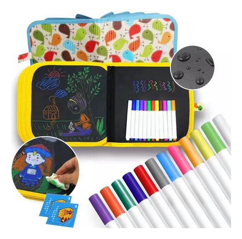 16 Páginas Kit Pizarron Mágico Niños Dibujar Juguetes Regalo