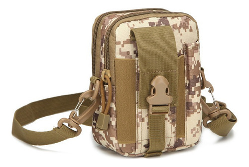 Pouch Estuche Molle Edc Cinturón Riñonera Porta Celular Color Cuadrille Marrón