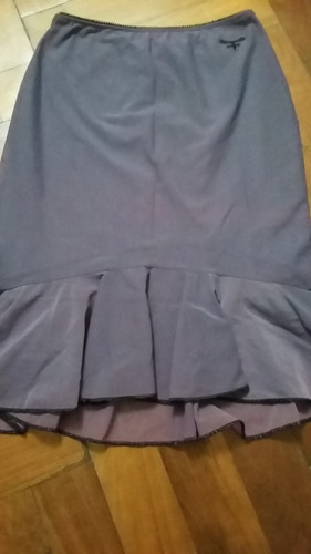 Pollera Con Volado Gris Tornasol Kosiuko  Talle S Cede