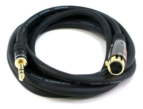 Cable De Audio Xlr 3-pin Hembra A Trs 1/4 | Negro / 3m