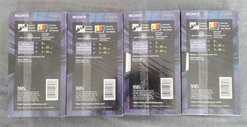 Lote 4 Video Cassettes Virgen Sony Para Vhs New Sealed (Usado)