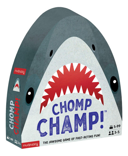 Juego Mudpuppy Chomp Champ Con 40 Cartas, 4 Fichas De Tiburó