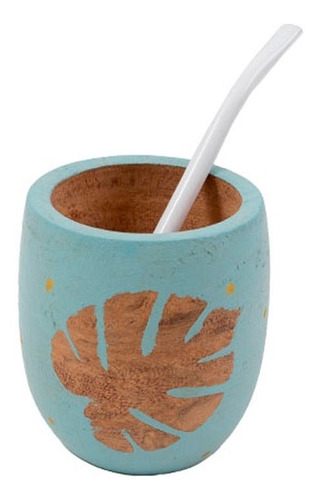 Imagen 1 de 4 de Mate De Madera Nórdico Pintado A Mano