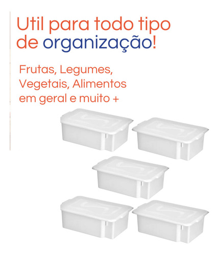 Kit Com 5 Unidades De Bandeja Caixa Acougue Padaria 12litros Com Tampa