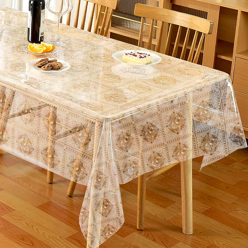 Toalha Mesa Plástico Transparente 2 Lugares 1,00x1,40 M2