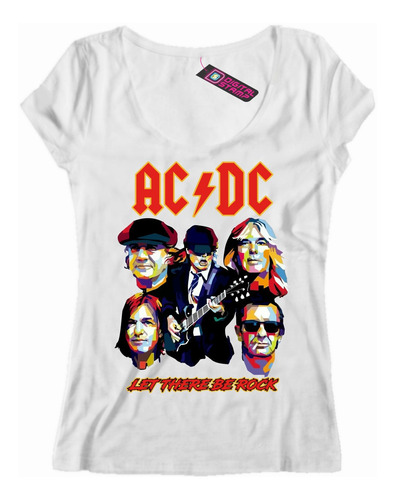 Remera Mujer Ac/dc Let There Be Rock Pop Art Mu 21 Dtg