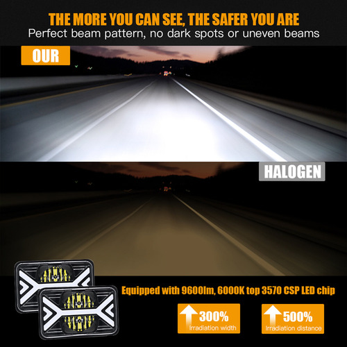 1 Unidad De Faros Led For Coche De 5 Pulgadas, 4 X 6 Pulgad