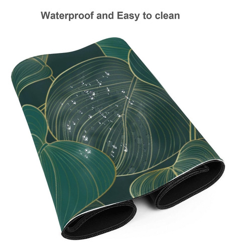 Gold Nature Green Split Leaf Plant Pad 11.8x31.5 En Accesori