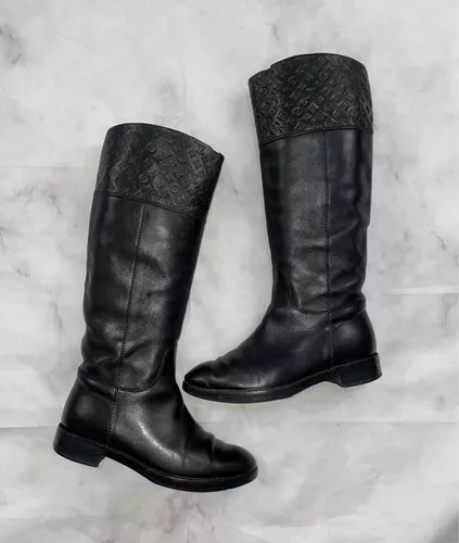 LOUIS VUITTON Botas negras de piel de becerro T38 Nuevo Negro