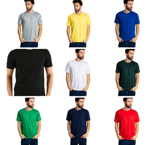 Imagem 1 de 4 de Combo 10 Camisetas Pv Malha Fria Coloridas Atacado P-m-g-gg