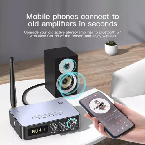 Transmisor Receptor De Audio Bluetooth 5.1 Con Aux Rca