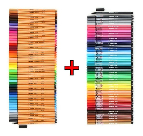 Kit Estuches Metálicos Stabilo Point 88 Y Pen 68 Con 100pzas