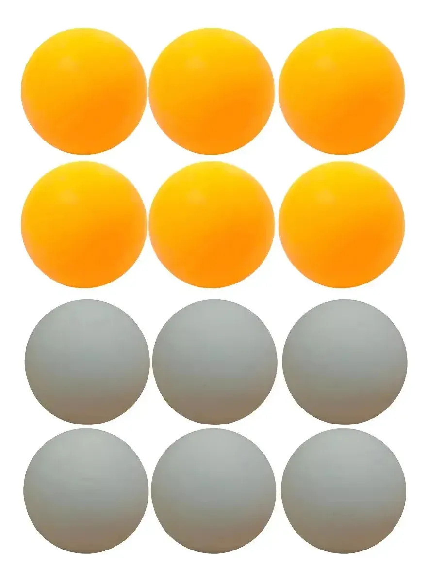 Set De 12 Pelotas De Ping Pong, 6 Blanca Y 6 Naranja C/u
