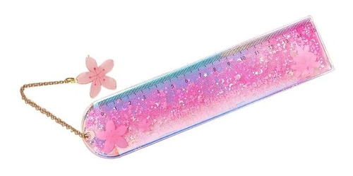 Marcador De Página Hoja De Sakura  Con Glitter 