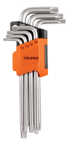 Juego De Llaves Torx. 7 Piezas. Largas Plateado