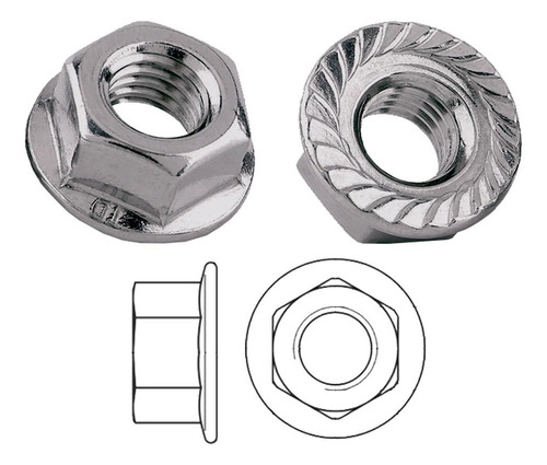 Tuercas Galvanizadas Hexagonales, Mxtsw-005, Øt:3/8 , Ó 9.5