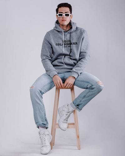 Sudadera Hoja Colombiana Gris Claro 2